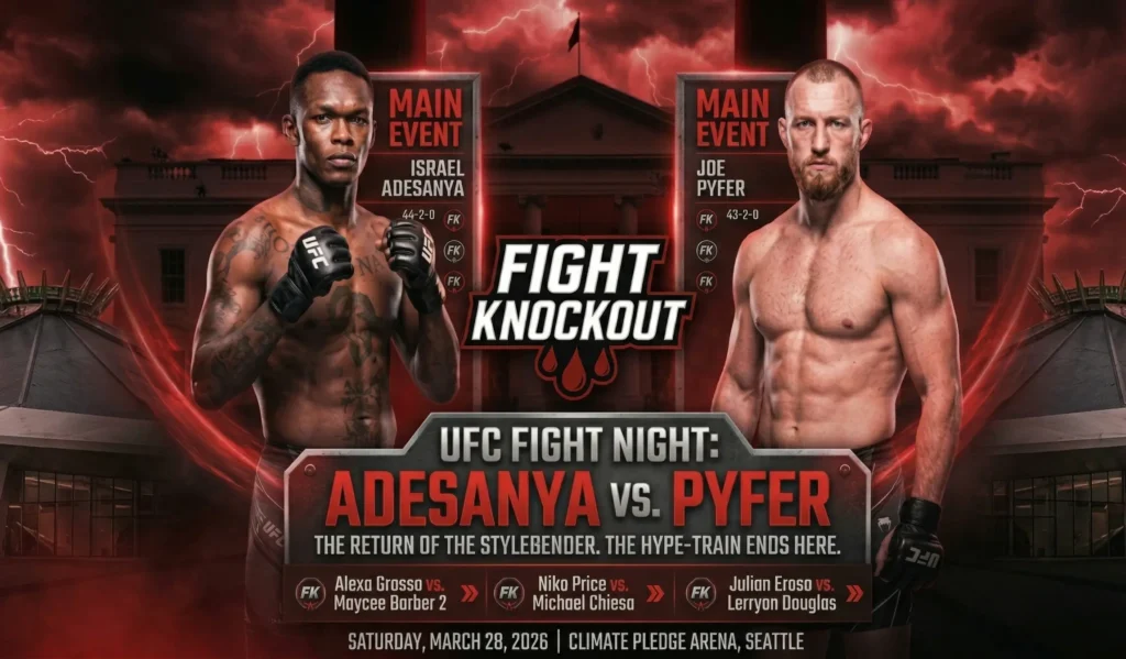 Israel Adesanya y Joe Pyfer frente a frente antes del combate estelar en Seattle